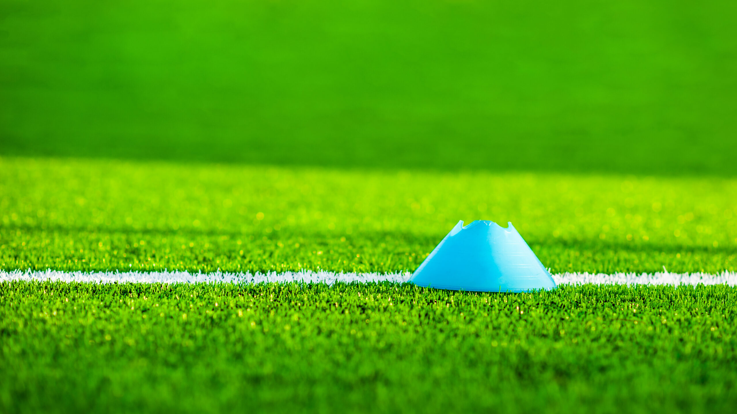 Soccer field with training materials horizontal.training soccer field.